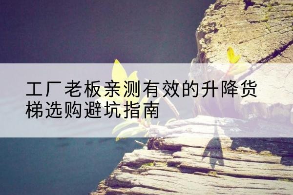 务川升降货梯怎么选-工厂老板亲测有效的升降货梯选购避坑指南